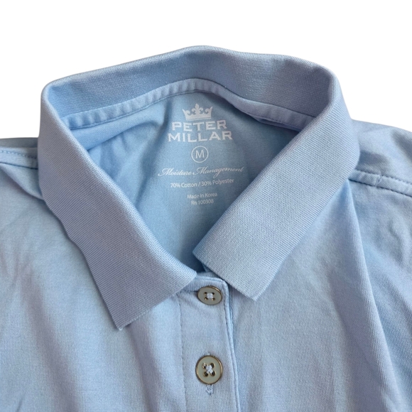 Peter Millar Light Blue Perfect Fit Performance Sleeveless Polo Tank Top M - Picture 3 of 4
